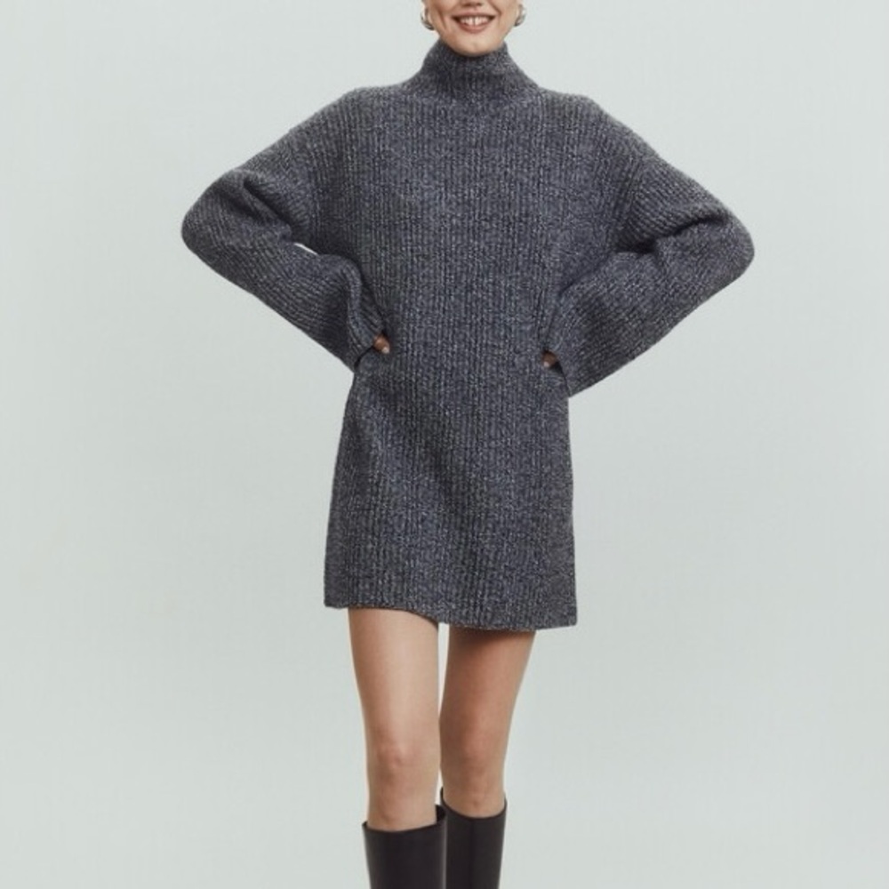 Reformation Gray Long Sleeve Dress